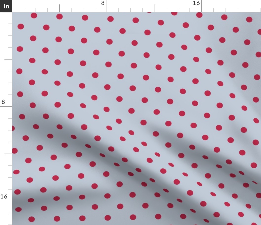 Pastel blue polka dots Viva Magenta