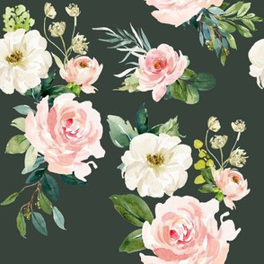 8" Chic Blush Roses // Lunar Green
