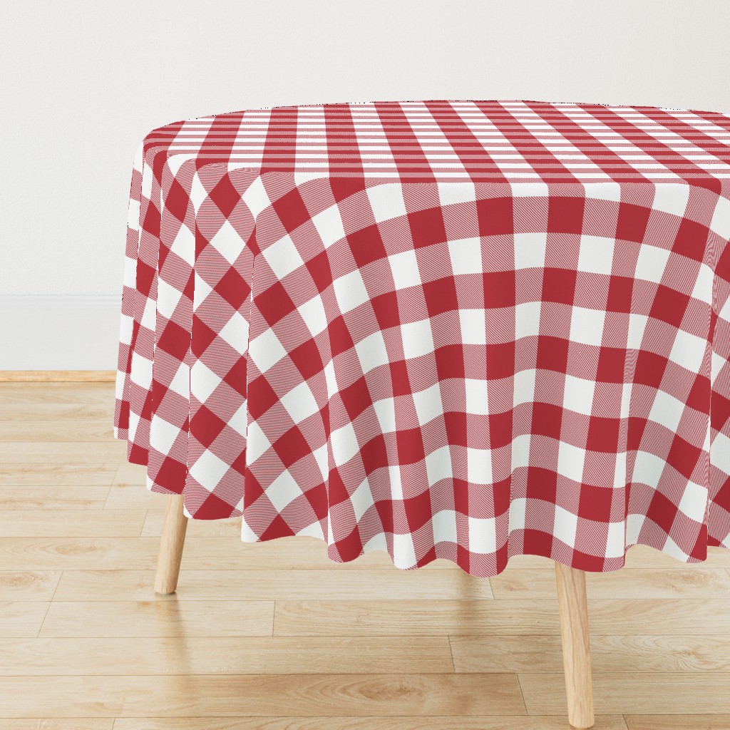 2" Buffalo Plaid with Twill Pattern | Red and White