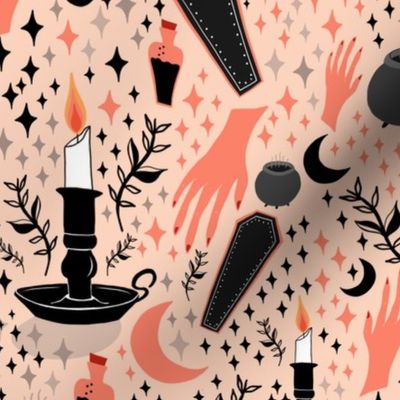 Halloween Spell Casting - Pink Background