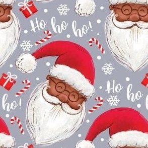 Black Santa ho ho ho - gray