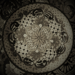 black and white talavera plates