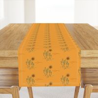 Midcentury Saguaro | Gold and Teal