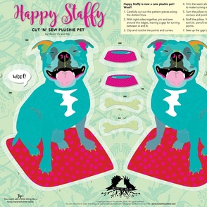 Cut and sew 'Happy Staffy' by Mount Vic and Me