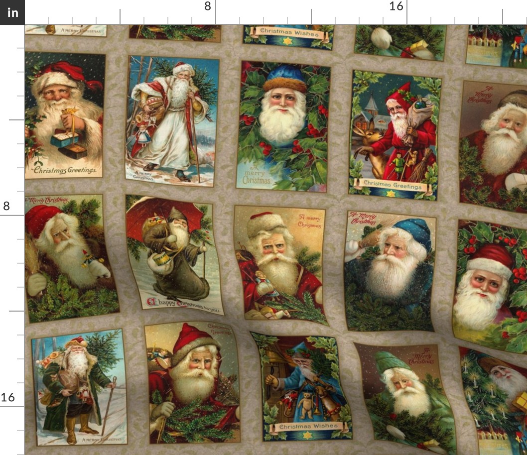 Vintage Santas Panel-A
