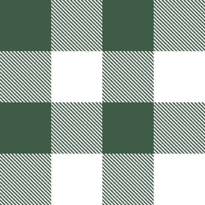 2" Buffalo Plaid with Twill Pattern | Green and White