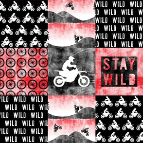 Motocross Patchwork - Stay Wild - Red