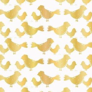 Luxury Gold White Mother Bird Seamless Pattern Vector Texture