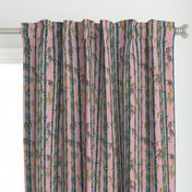 Midcentury Bamboo Forest ~ Pink Green Teal