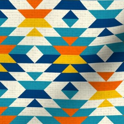 Boho geometric Aztec colorful diamonds kilim blue