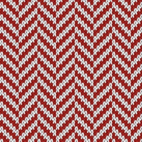 Knit herringbone red white Christmas