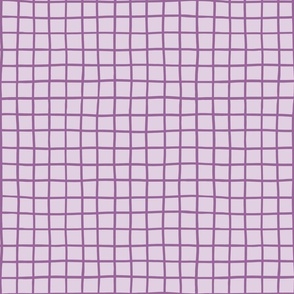 1" hand drawn grid/purple lines on lavender