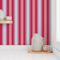 Vintage stripes Viva Magenta light blue