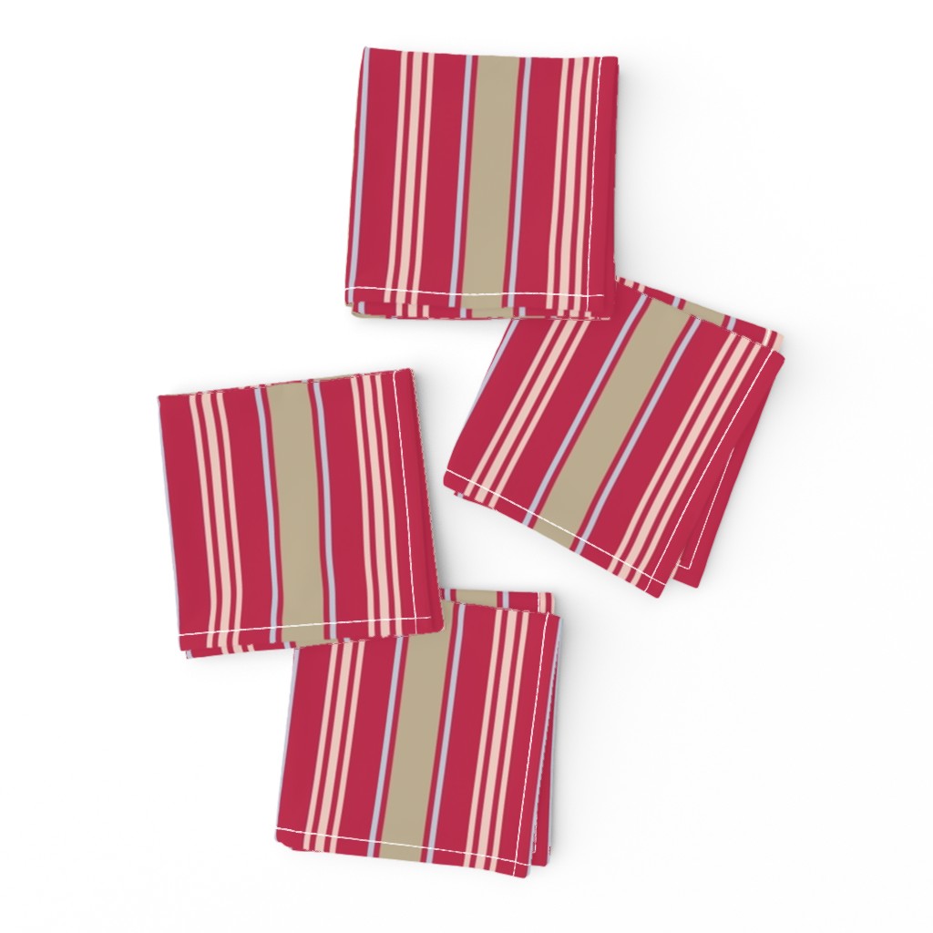 Viva Magenta khaki vintage ticking stripes