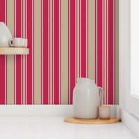 Viva Magenta khaki vintage ticking stripes