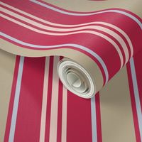 Viva Magenta khaki vintage ticking stripes