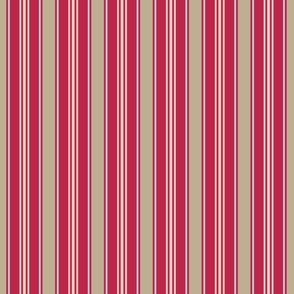 Viva Magenta khaki vintage ticking stripes