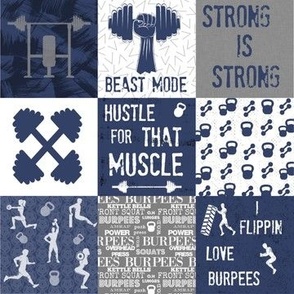 Crossfit Squares - Navy - small 2 inch squares