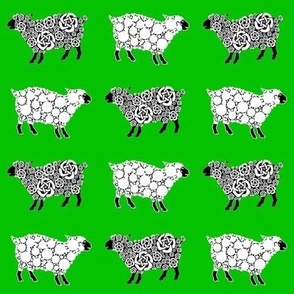 Cottonball Celtic Sheep Xmas green