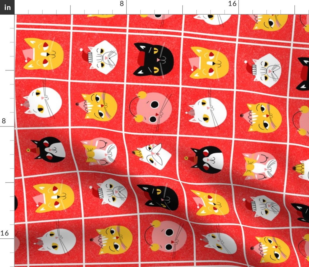 Christmas Kitty Tea Towel