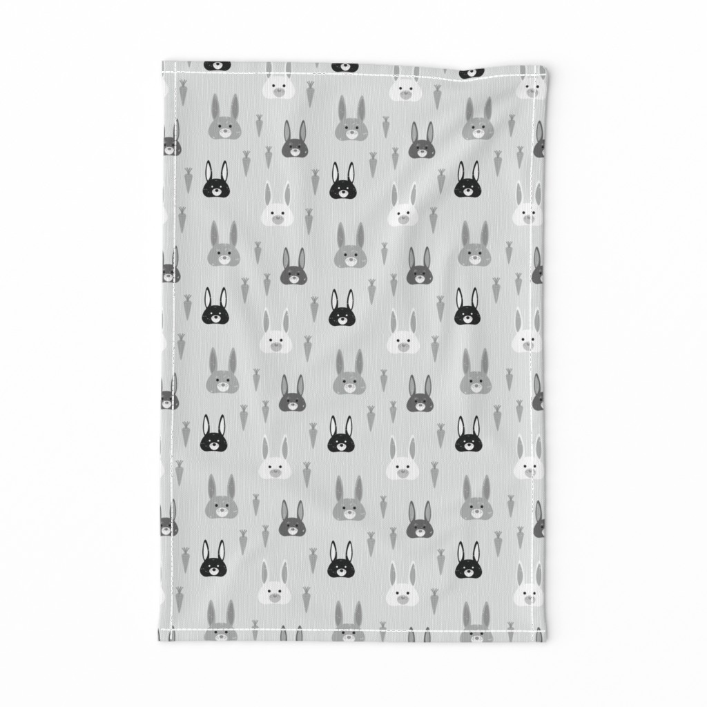 Bunny Rabbits on Grey