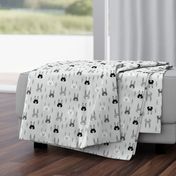 Bunny Rabbits on Grey