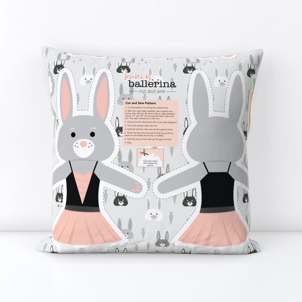 Bunny Ballerina Cut and Sew Plushy Project