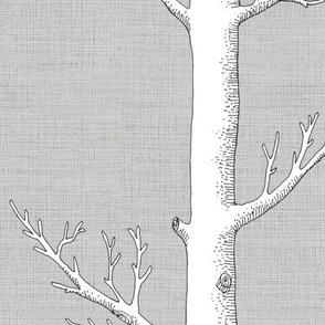 White Trees on Grey Linen // LARGE