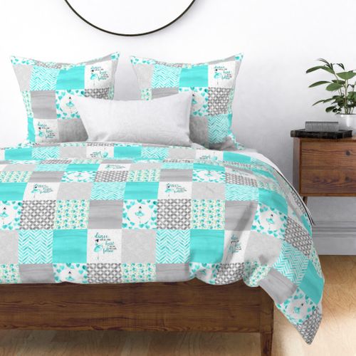 Ballerina//Teal - Wholecloth Cheater Quilt