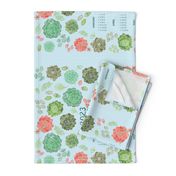 2023 calendar succulent tea towel