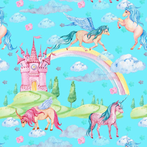 unicorns fairy pattern