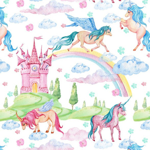 unicorns fairy pattern