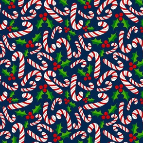 Candy Canes on Blue