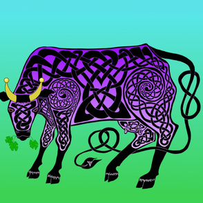 Purple Celtic Cow Banner