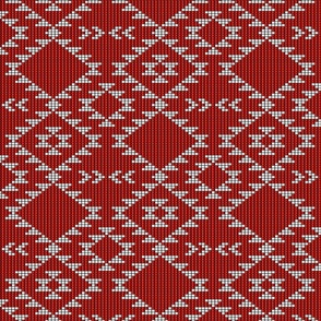 Desert kilim Red Aztec beads native southwest