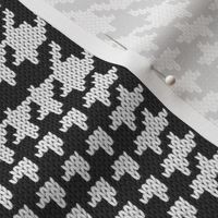 Houndstooth black white knit plaid Wallpaper