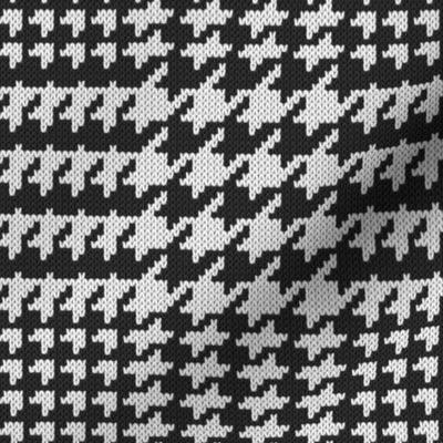 Houndstooth black white knit plaid Wallpaper