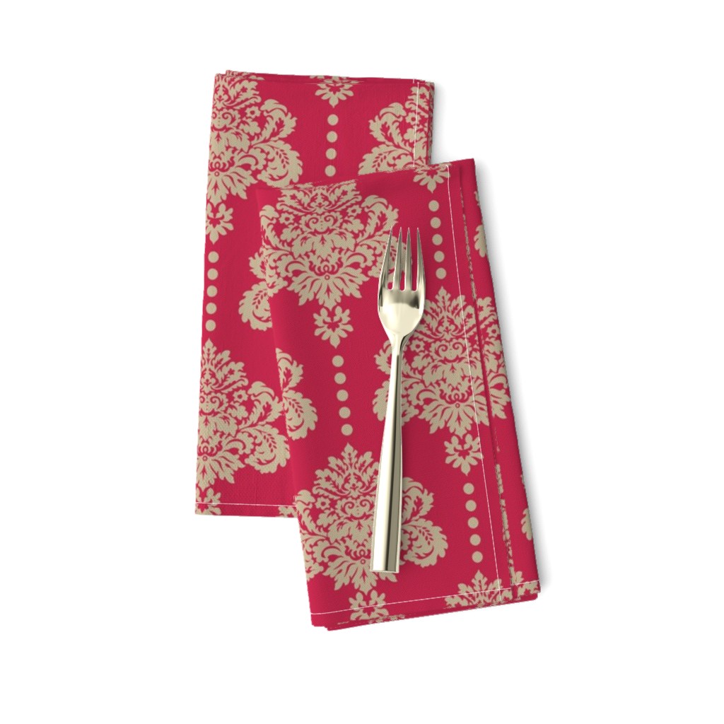 Viva Magenta khaki vintage damask flowers