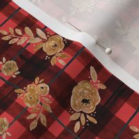 gold rose holiday tartan - xs