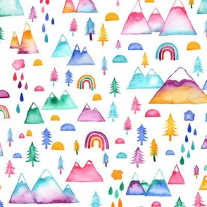 Watercolour mountains - smaller scale