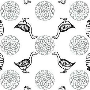 Mandala Poultry Coloring Sheet | Black and White