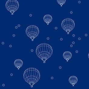balloons and stars on navy