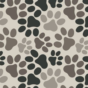 paw prints grey tan 