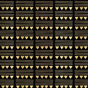 Luxury Gold Black Foil Triangle Party Bunting Garland Seamless Vector