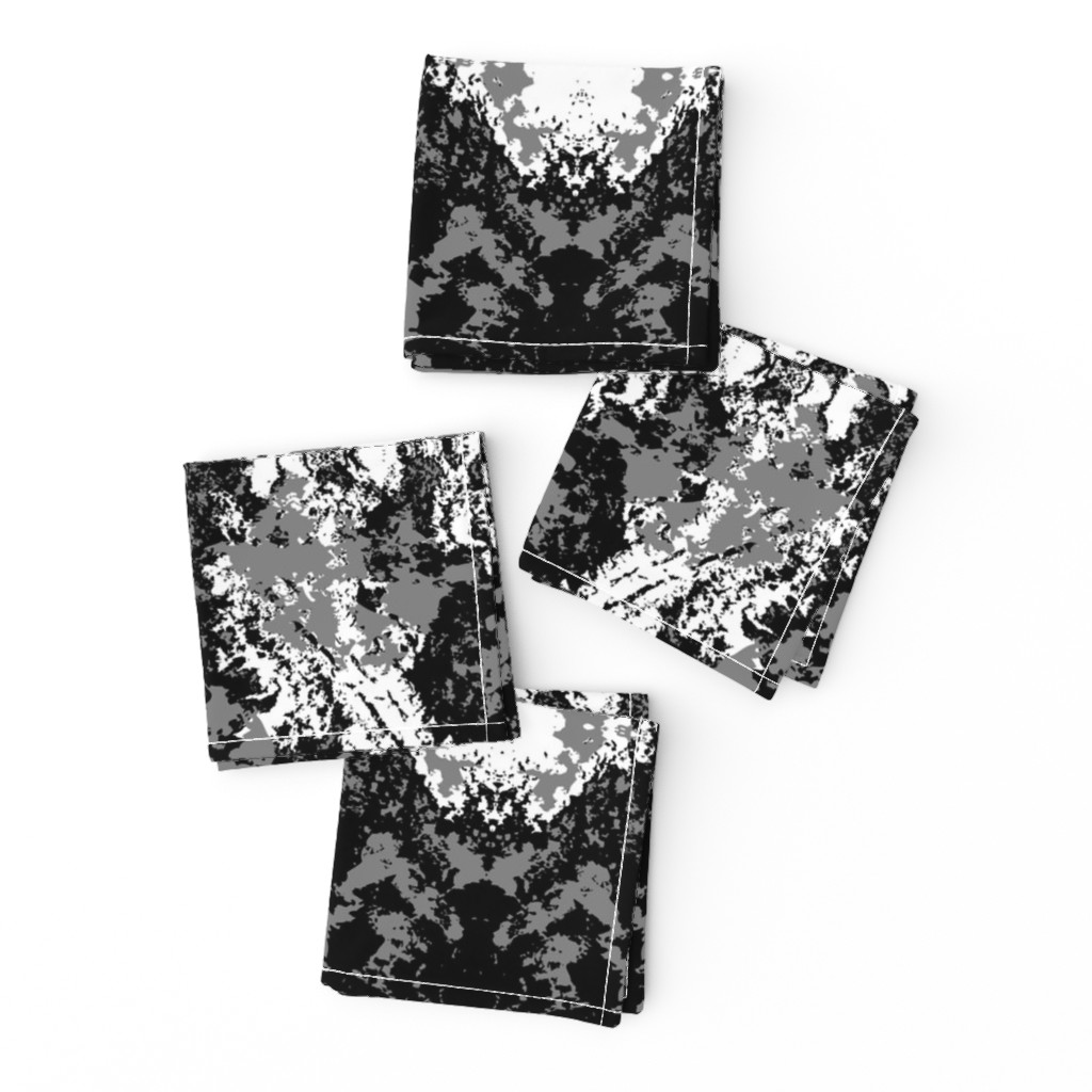 Vintage damask distressed black white grey large Wallpaper