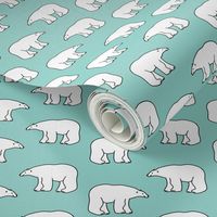 Polar Bear Pattern on Mint background