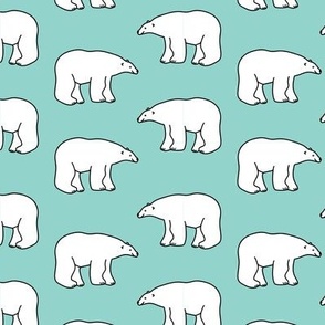 Polar Bear Pattern on Mint background