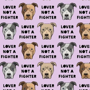 (1.5" scale) lover not a fighter - pit bull on light purple (black text) C18BS
