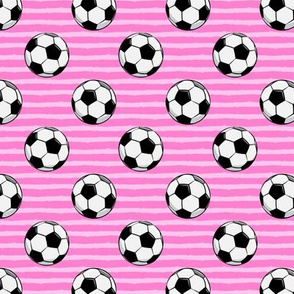 (small scale) soccer balls - pink stripes C18BS