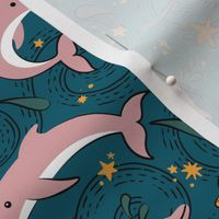 Dolphins in Space: Limited Color Palette